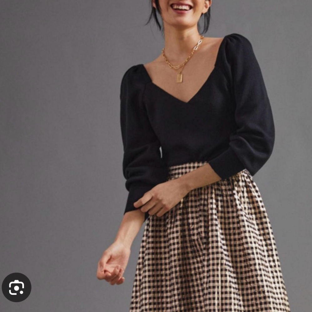 Anthropologie Classic Black Knit Top